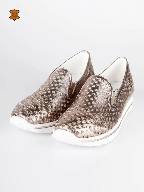 Bluerose Zapatillas sin cordones de piel para mujer