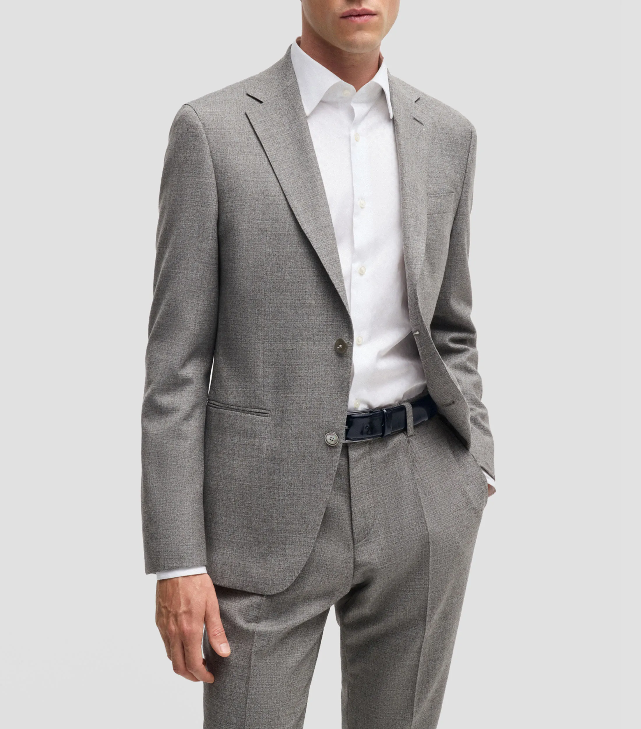 Boss Cinturón de charol italiano con hebilla con logo Hombre