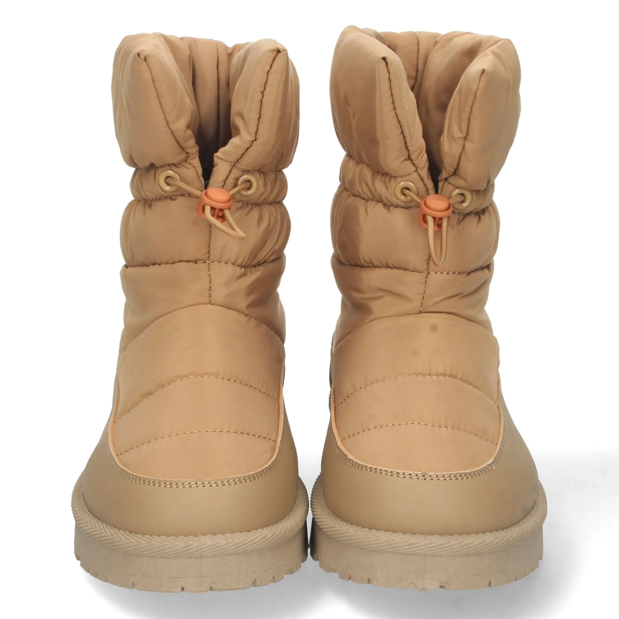 Botas bajas marrones acolchadas cierre elástico mujer