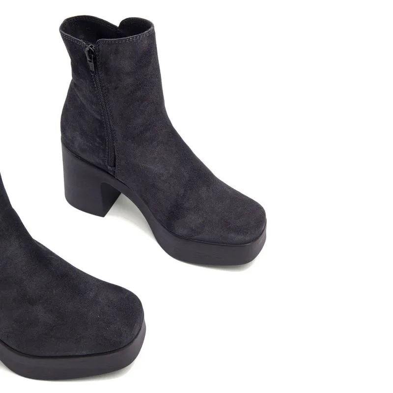 BOTINES DE TACÓN CARBON CON CREMALLERA LETA