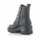 Botines tacón Owel negros con cremallera lateral y cordones