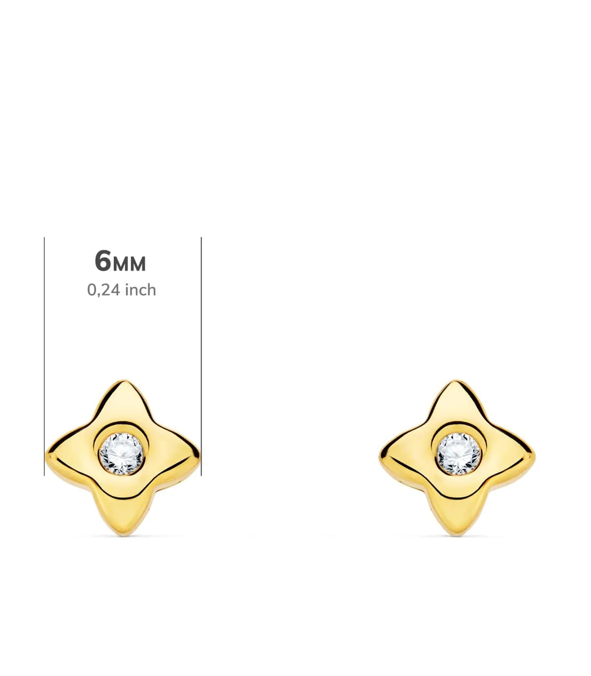 Boucles d'oreilles Étoile Diamants 0.100 Ct. Or Jaune 18K
