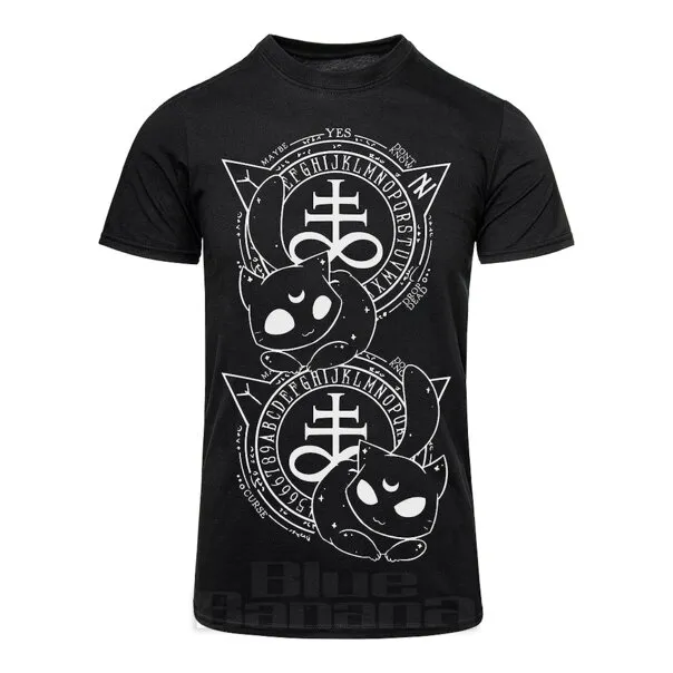 Camiseta Artesanal de Gato Heartless (Negra)