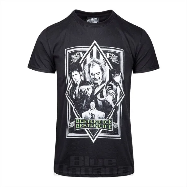 Camiseta oficial con póster de película Beetlejuice 2 (negra)