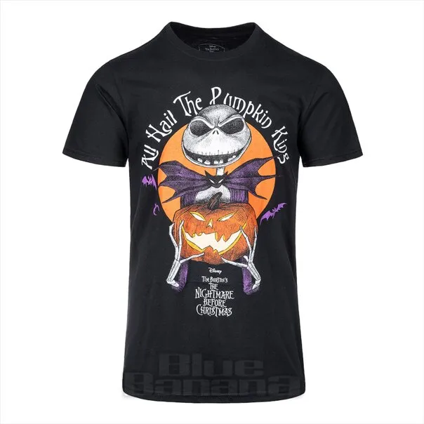 Camiseta oficial de Pesadilla antes de Navidad All Hail The Pumpkin King (negra)