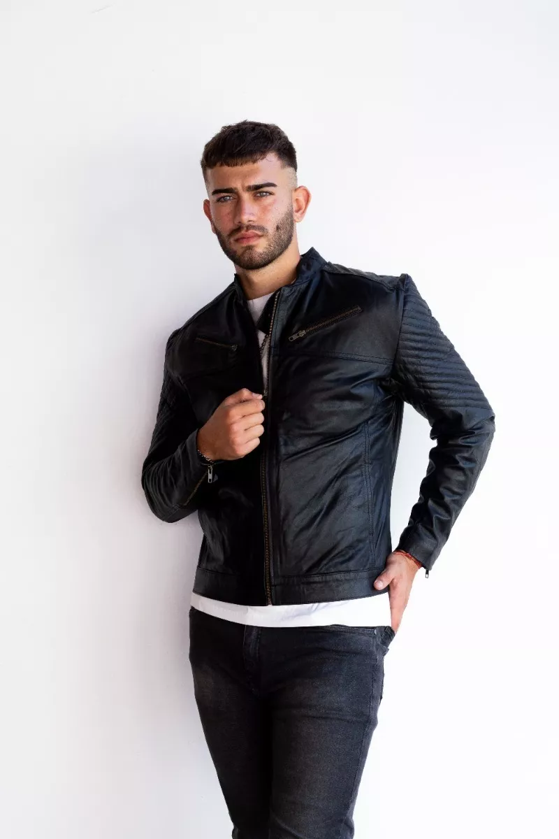 Campera De Cuero De Vaca Hombre, Cuero Vacuno 100% 04 Comb.