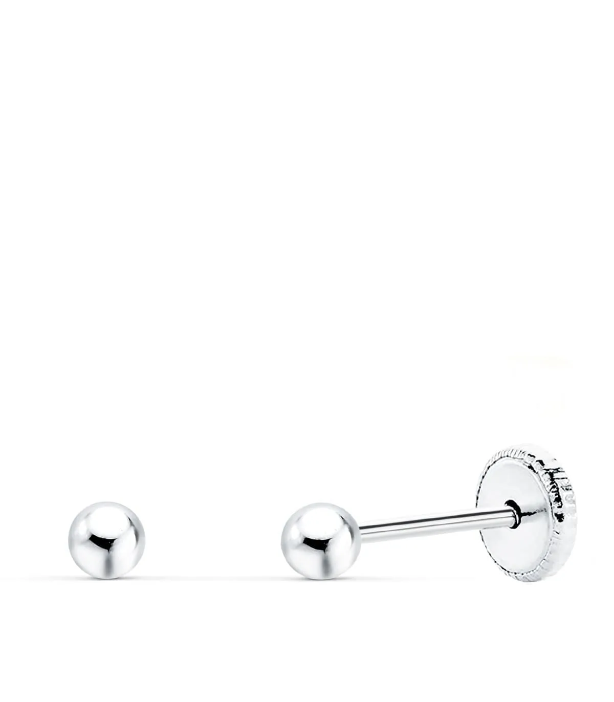 Clous d'oreilles or blanc Emma 18 Carats