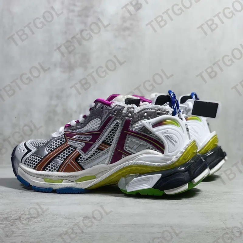 Diseñadores Mujeres Hombres Zapatos casuales Runner 7.0 Zapatillas de deporte Retro Entrenadores Negro Blanco Rosa Azul Correr c
