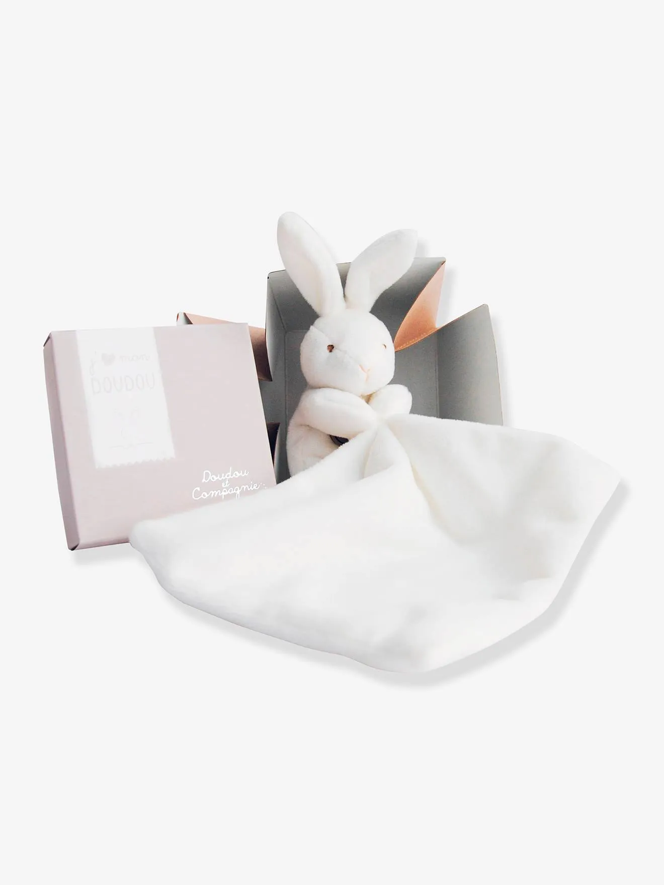 DOUDOU PAñUELO  10 CM  CAJA FLOR  DOUDOU ET COMPAGNIE