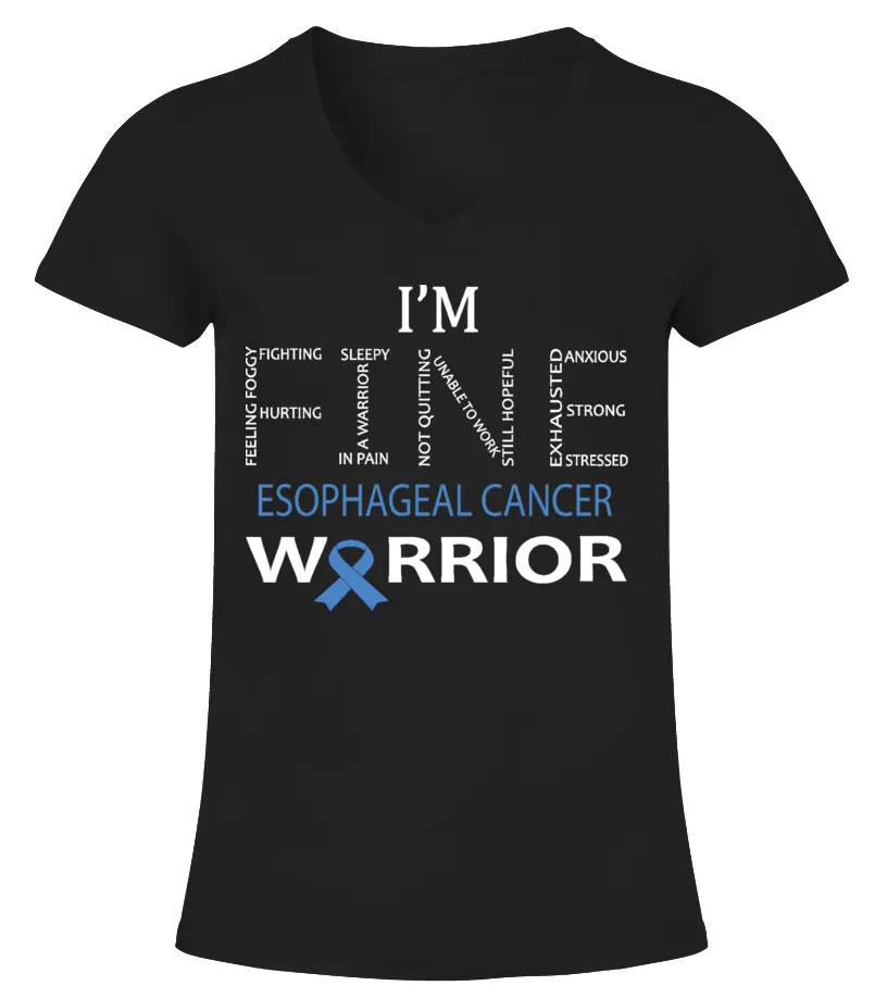 esophageal cancer/warrior Camiseta cuello pico Mujer