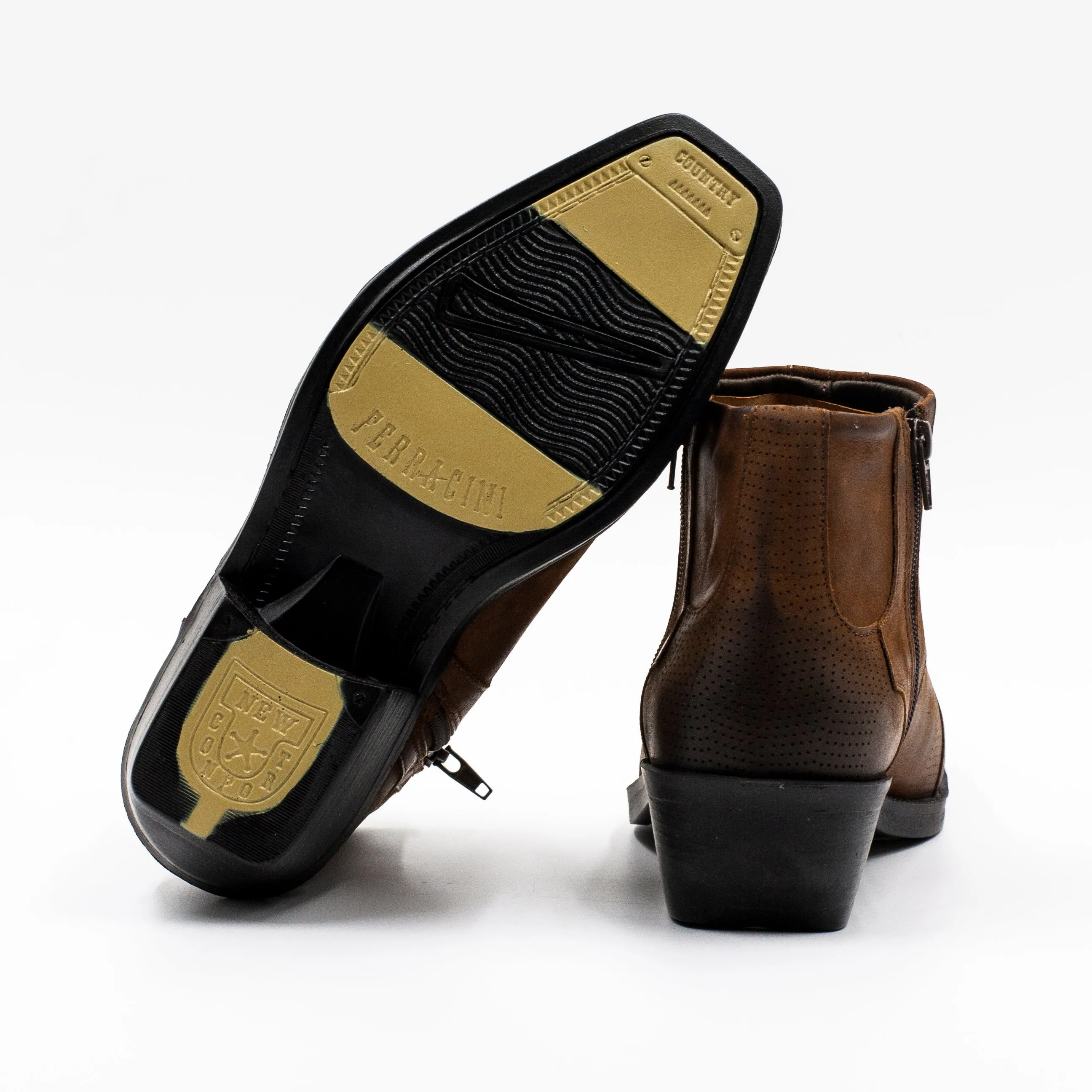 Ferracini Botin Hombre con Cierre color Café
