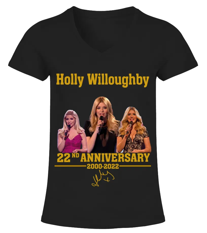 HOLLY WILLOUGHBY 22ND ANNIVERSARY Camiseta cuello pico Mujer