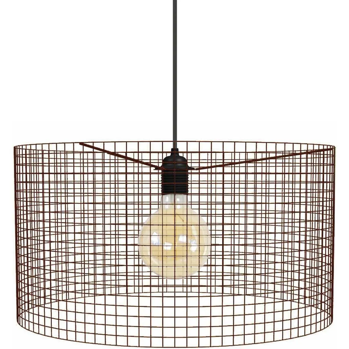 Lámpara colgante redondo metal castaño
