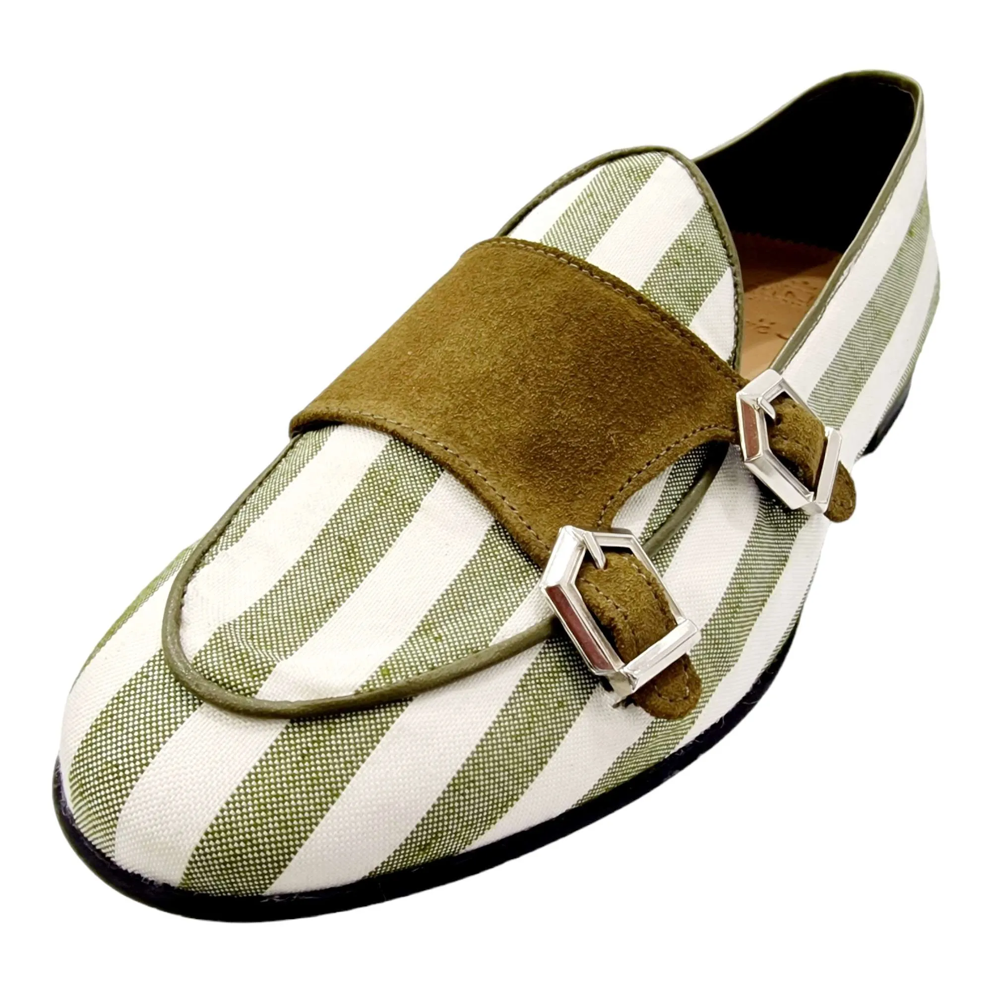 MOCASIN BELGA HOMBRE DOBLE MONK HEBILLAS KAKI