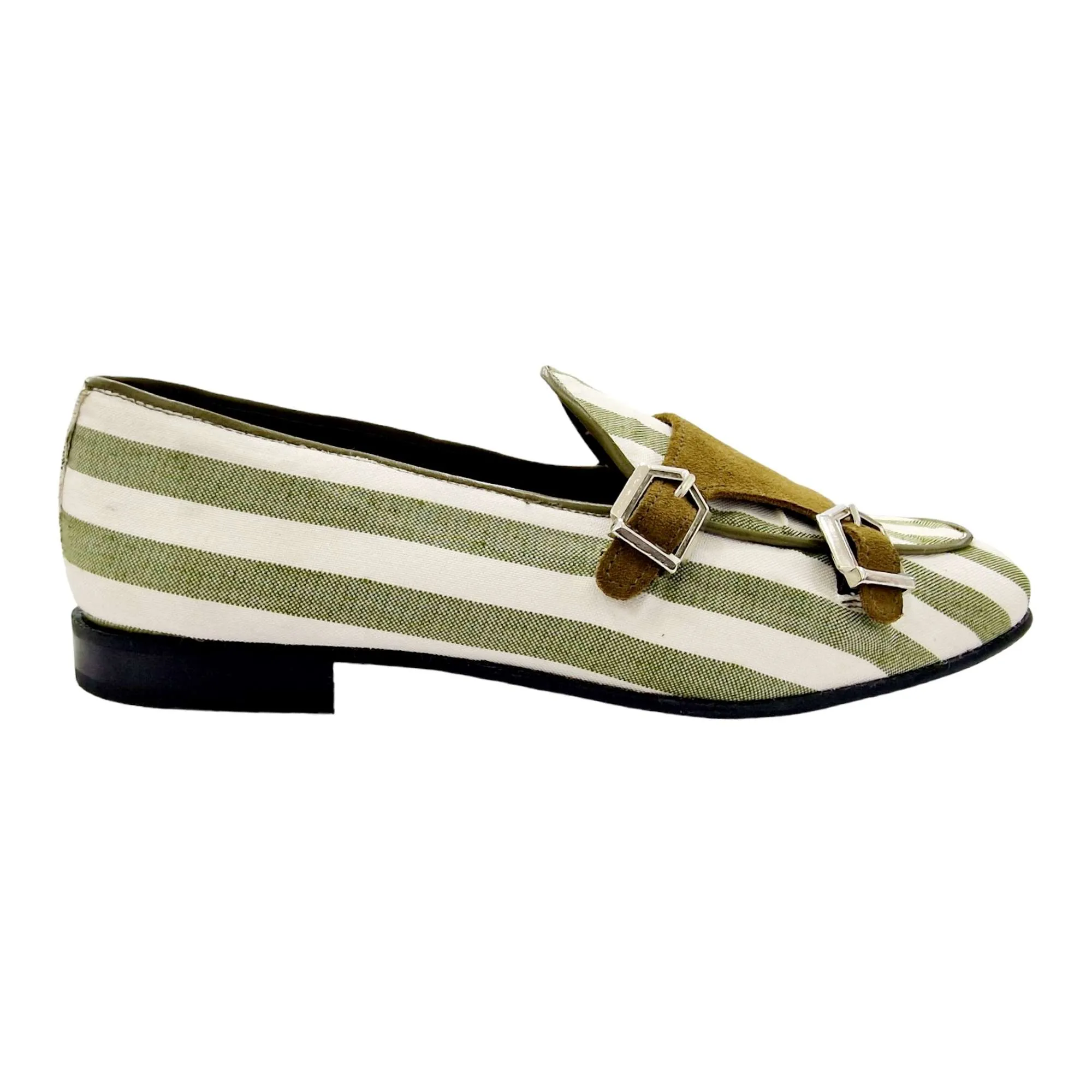 MOCASIN BELGA HOMBRE DOBLE MONK HEBILLAS KAKI