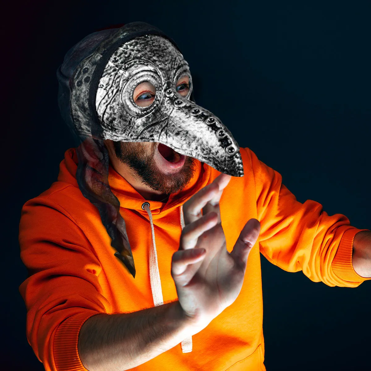 Máscara de Pájaro color Plata para Halloween