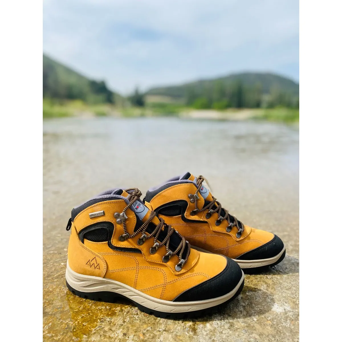 Notton bota trekking piel rebajada amarilla impermeable N7102