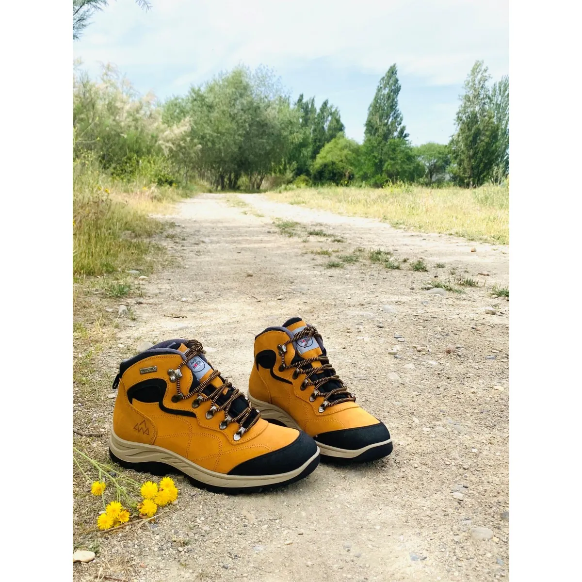 Notton bota trekking piel rebajada amarilla impermeable N7102