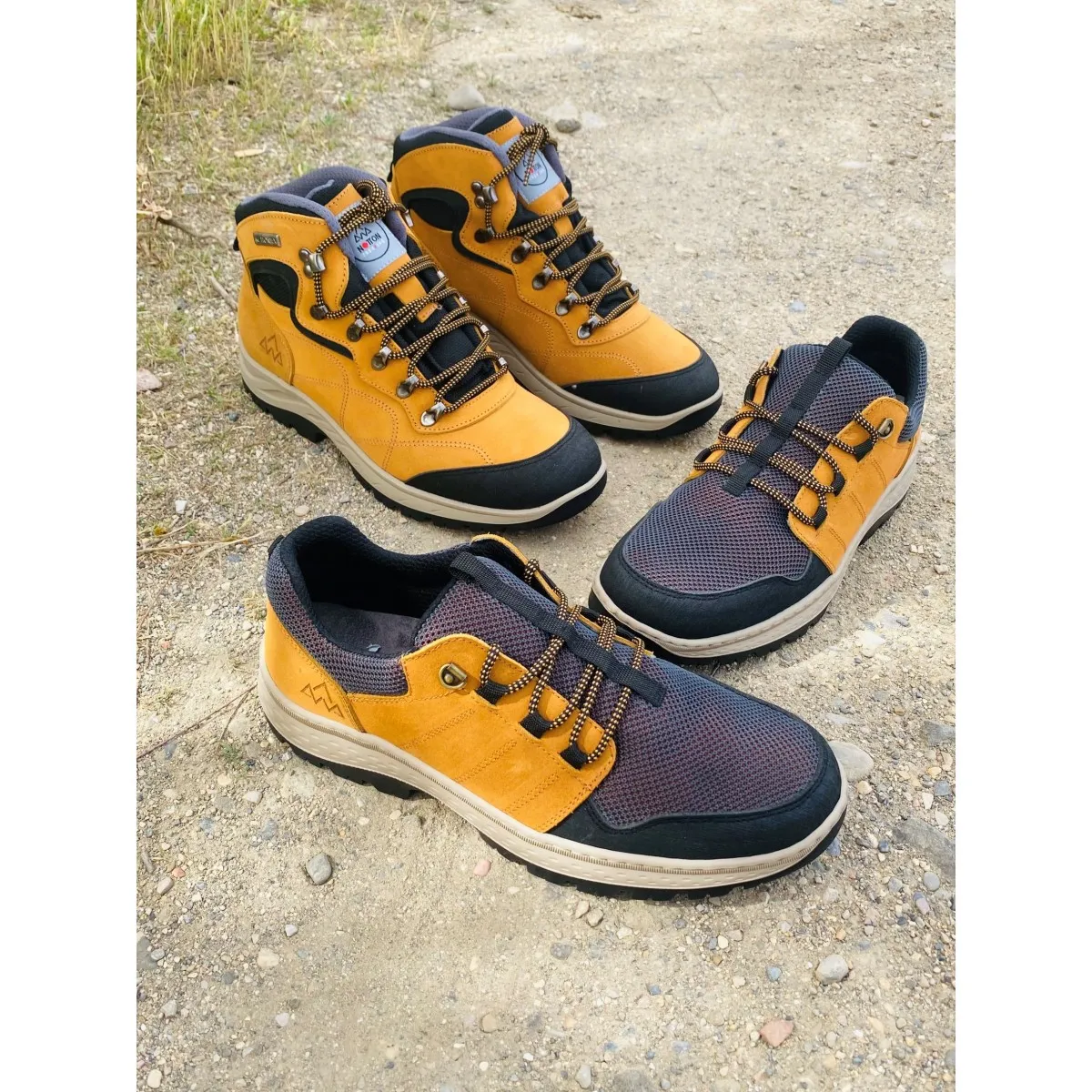Notton bota trekking piel rebajada amarilla impermeable N7102