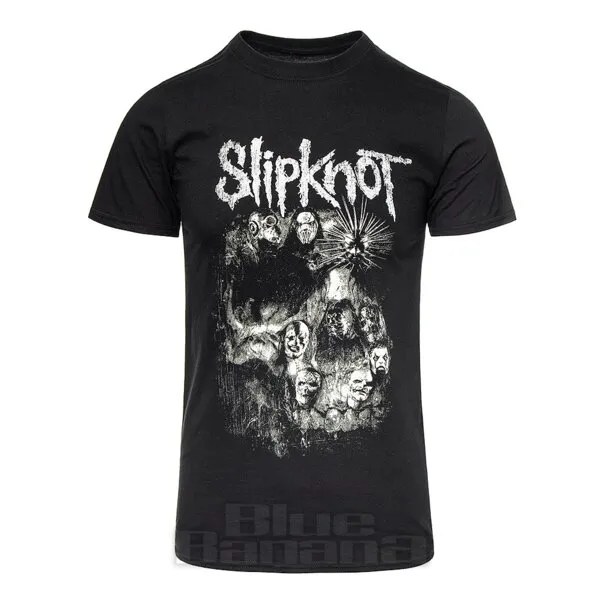 Oficial de Slipknot Skull Group Camiseta (Negra)