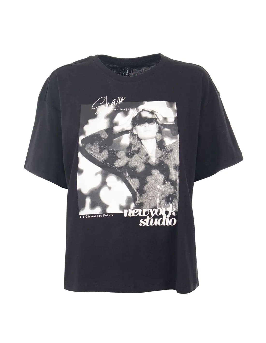 ONLY  CAMISETA NEGRA ONLASTA LIFE 15324377 MUJER