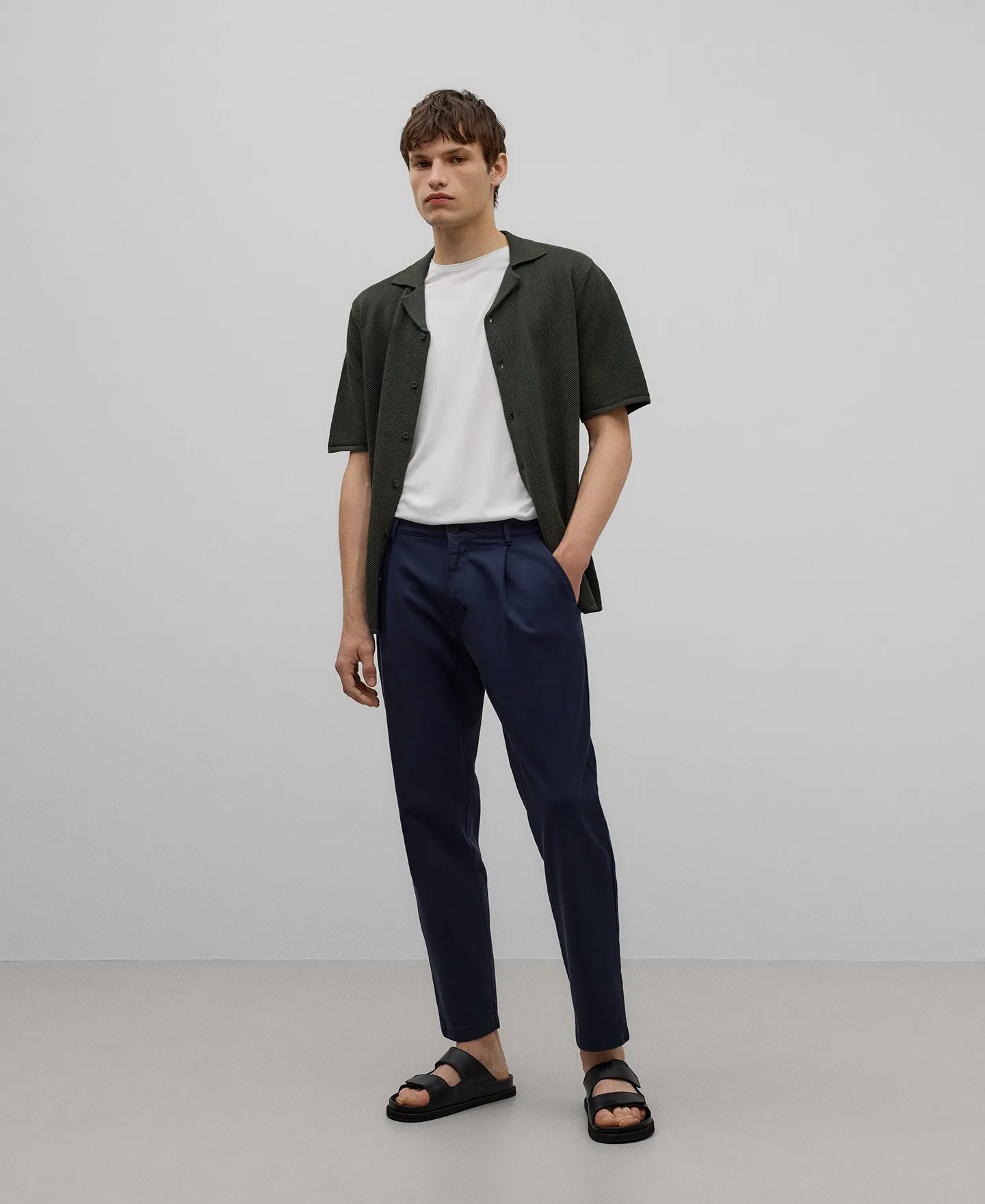 Pantalón chino sarga de algodón hombre