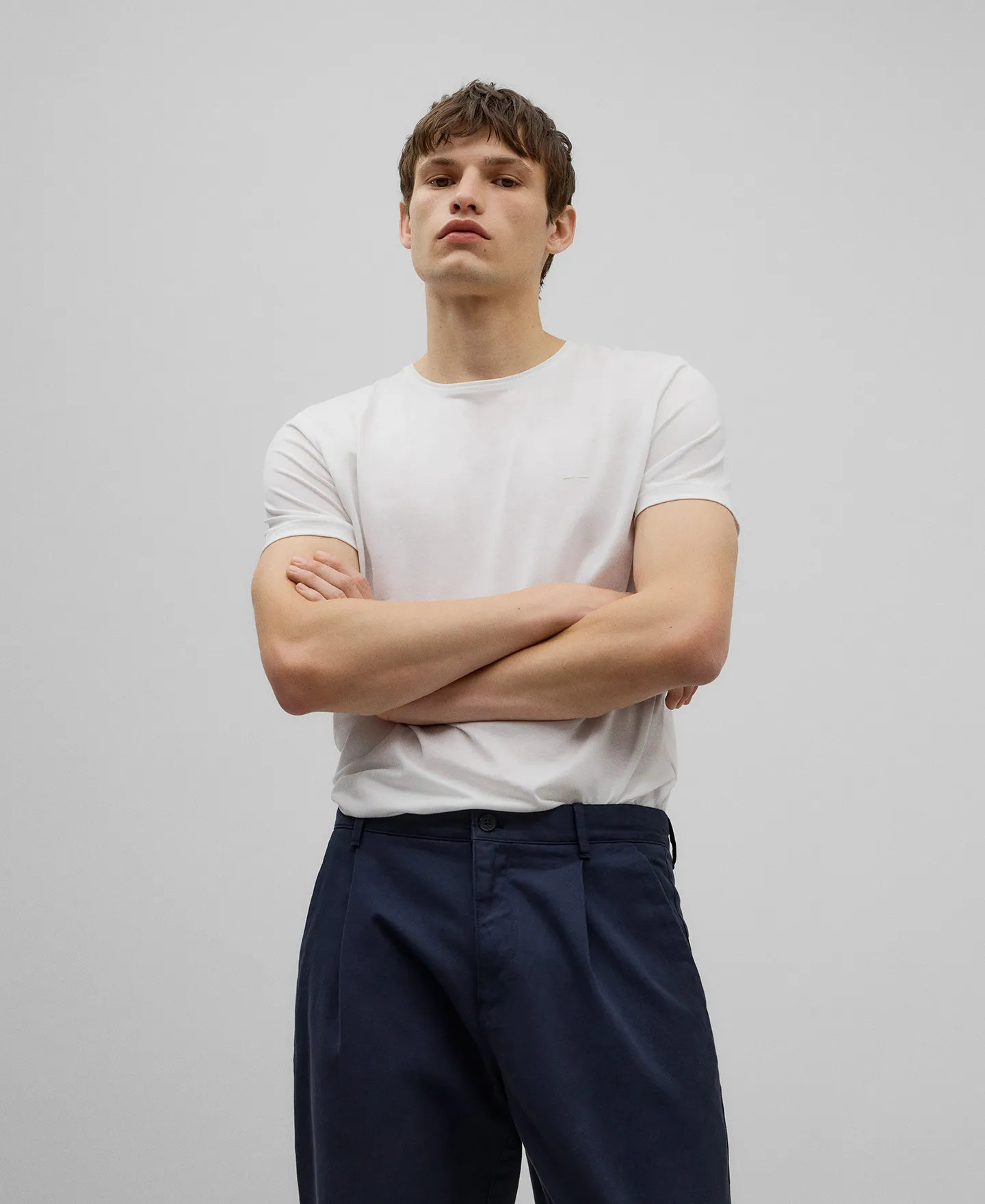 Pantalón chino sarga de algodón hombre
