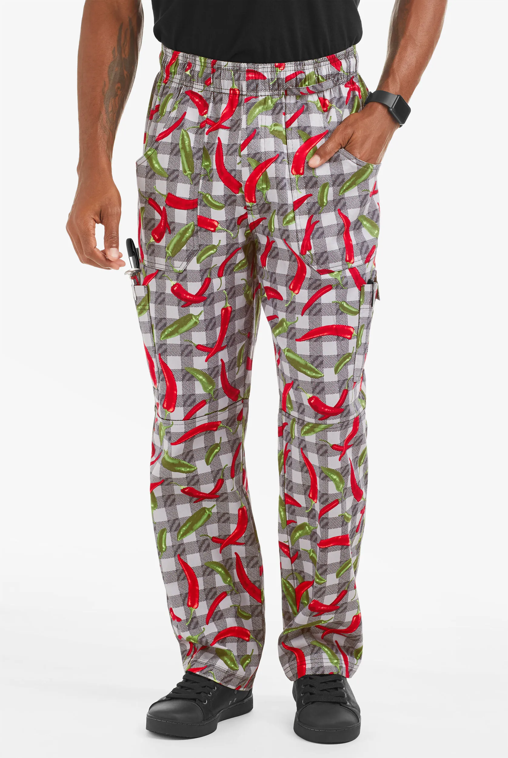 Pantalón de chef estampado UA CHEF™ Mixed Peppers con 7 bolsillos para hombre