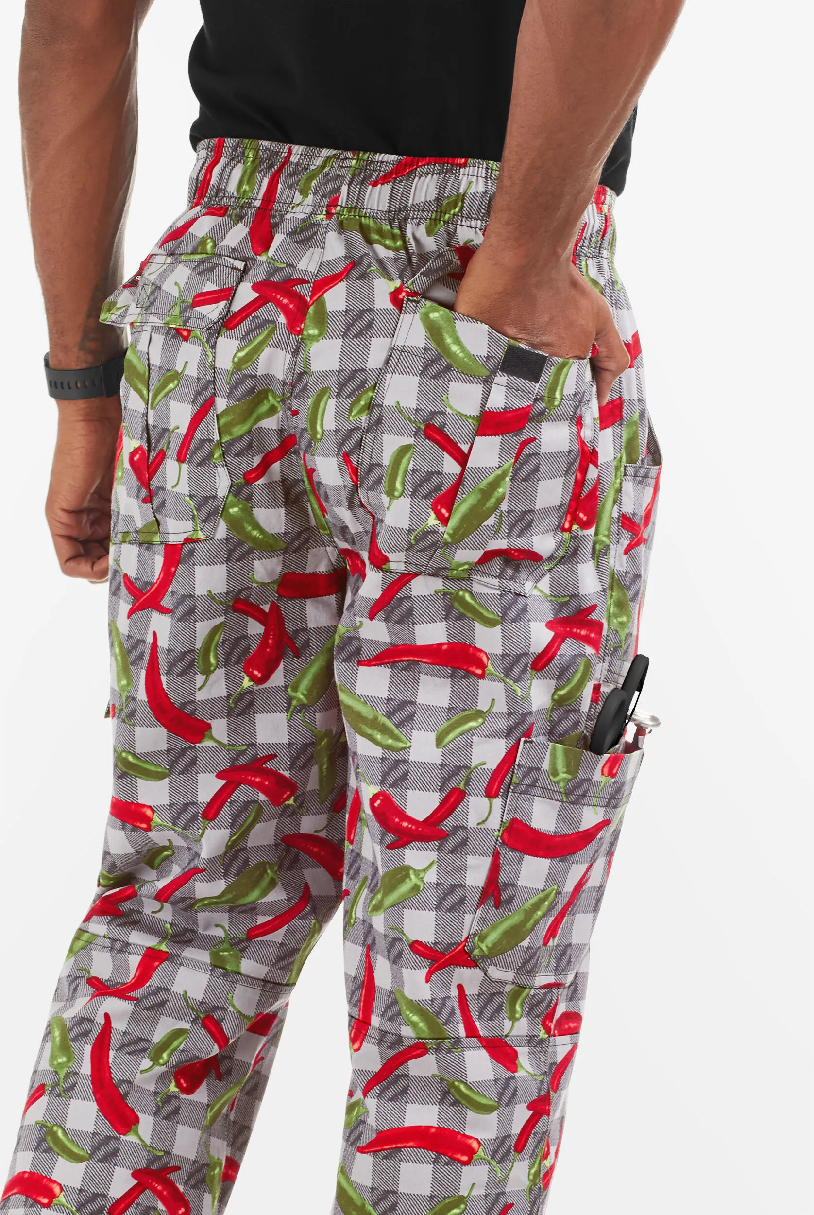 Pantalón de chef estampado UA CHEF™ Mixed Peppers con 7 bolsillos para hombre