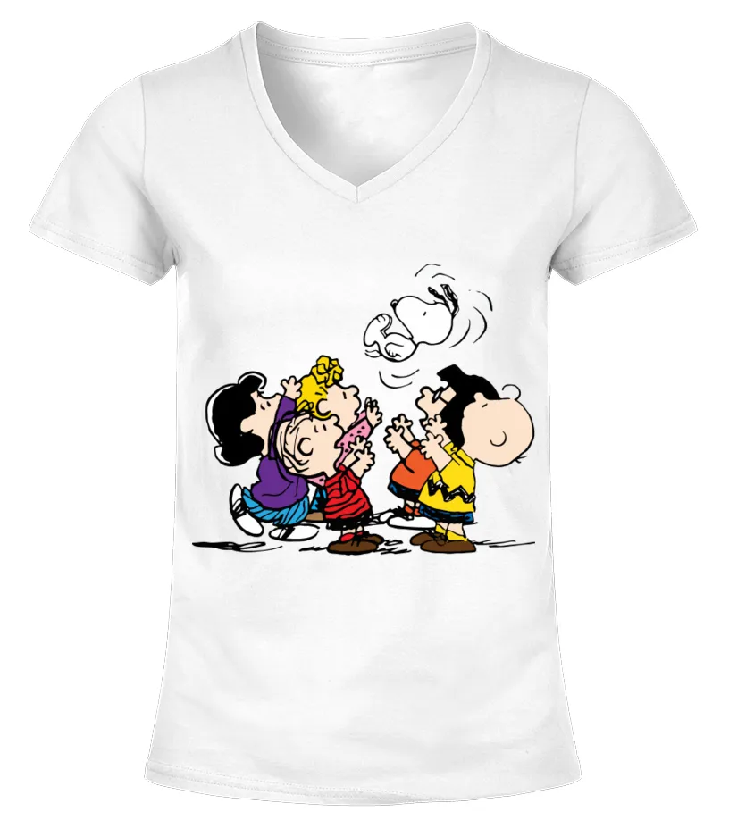 PEANUTS BOYS 4 PACK TSHIRTS  SNOOPY, CHARLIE BROWN &AMP; WOODSTOCK CAMISETA CUELLO PICO MUJER