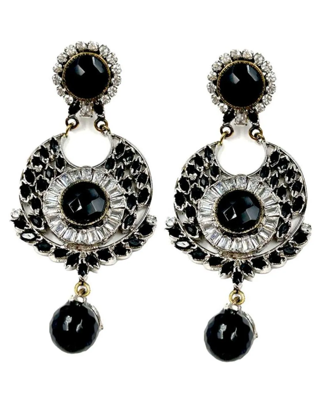 PENDIENTES LARGOS NEGROS JOYAS ELEGANTES DE BODA ESPECIAL NOCHE