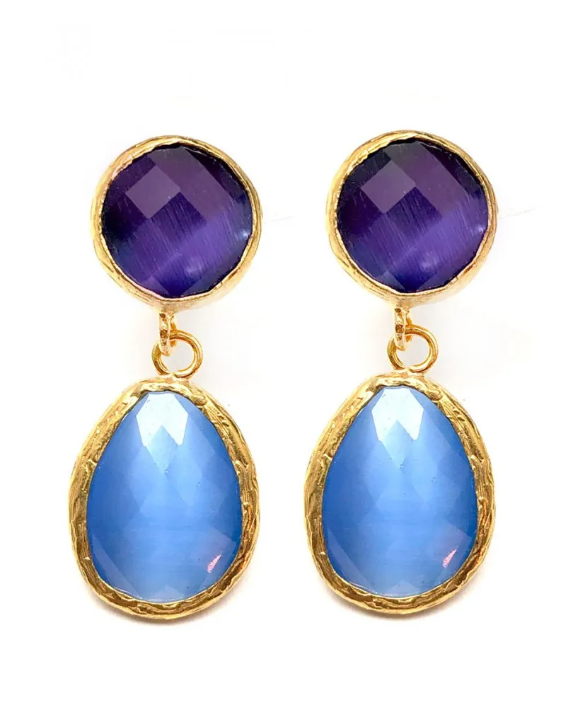 PENDIENTES PEQUEÑOS ELEGANTES AZULES ESPECIAL BODAS
