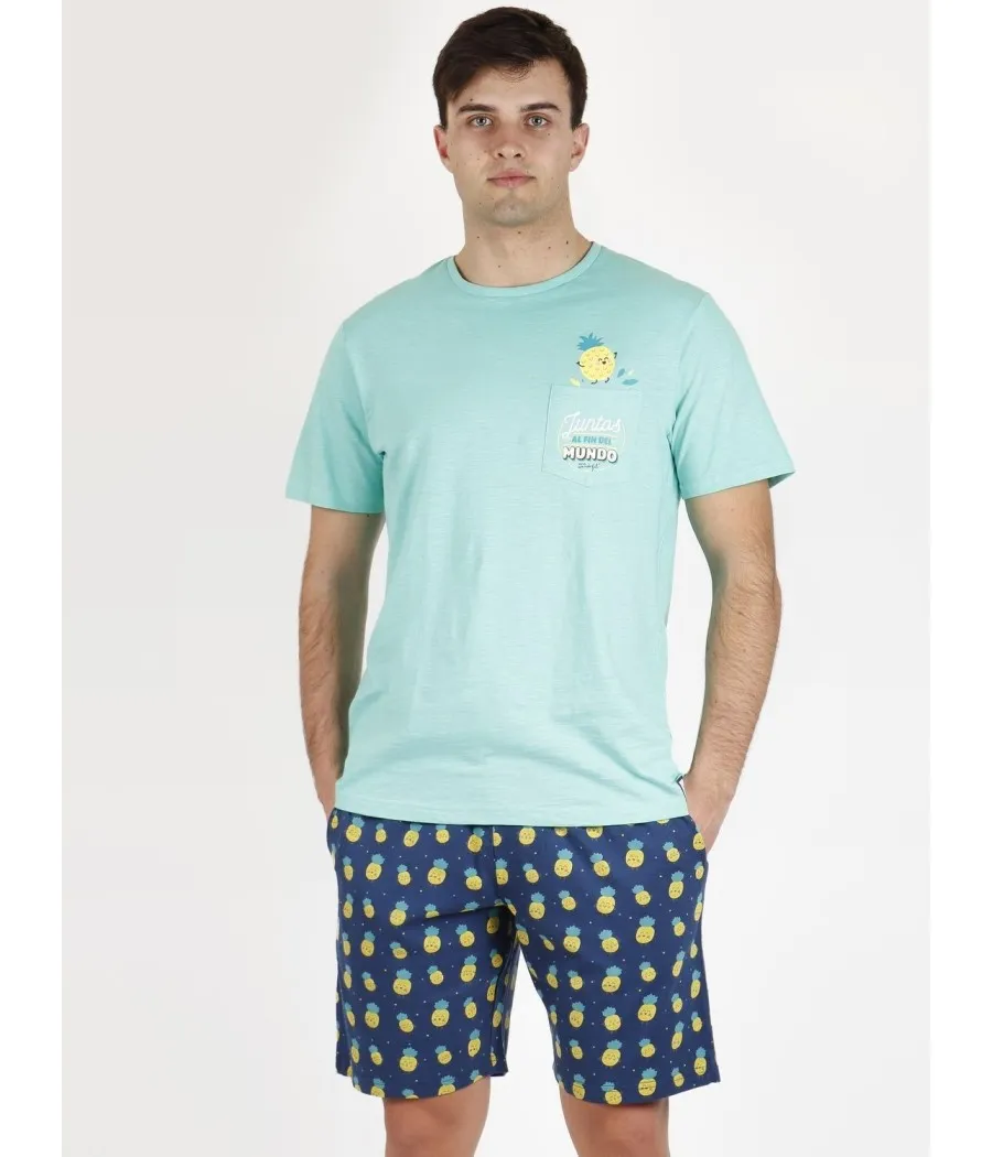 Pijama hombre Piña verano Mr Worderful algodón