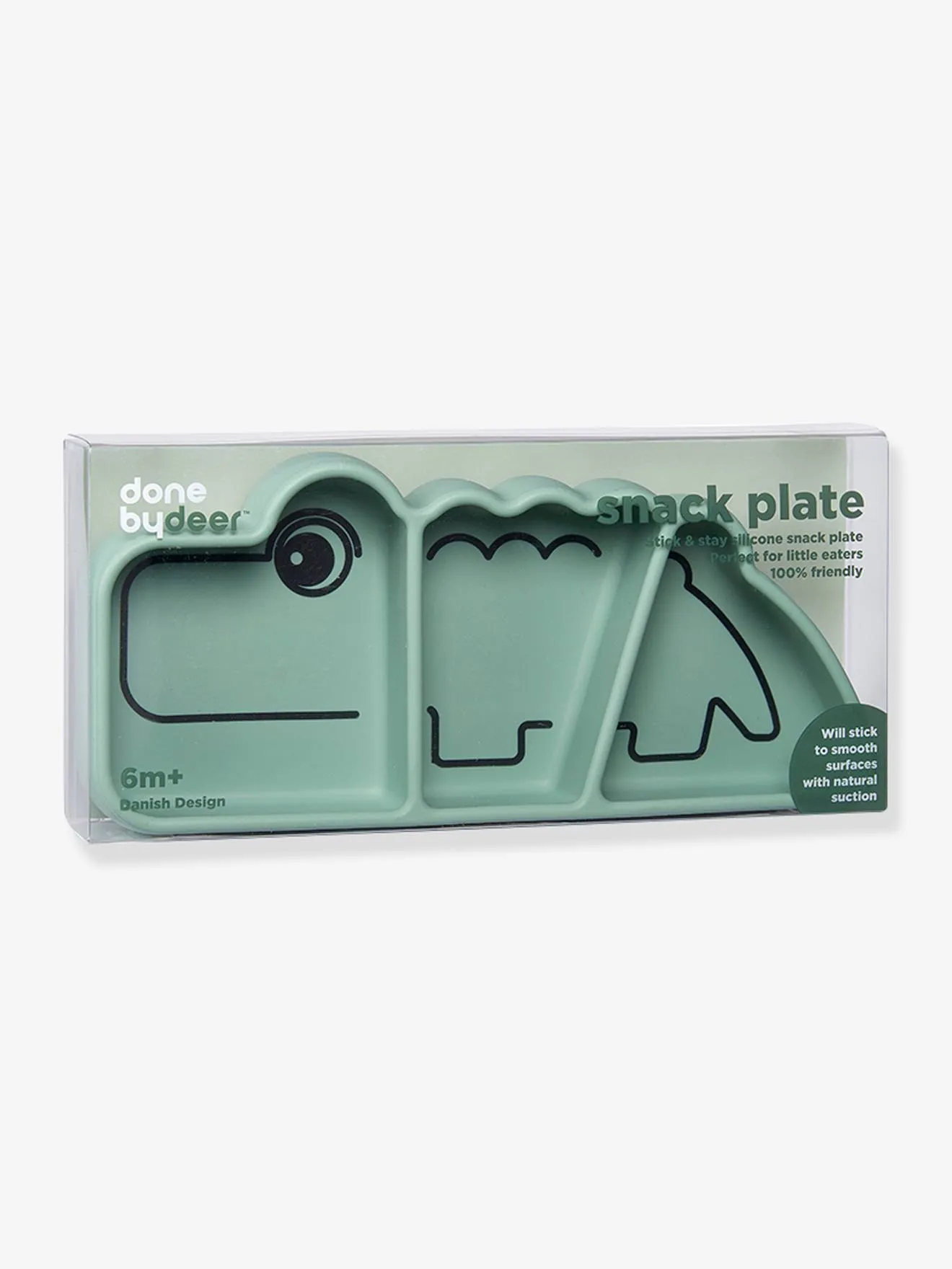 Plato DONE BY DEER Stick&Stay Croco de silicona