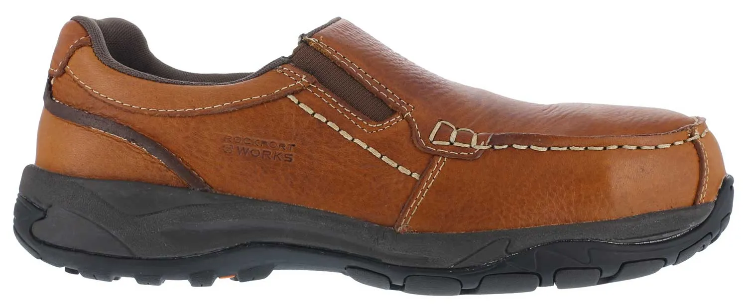 ROCKPORT WORKS Pancha informal, con elßsticos laterales, SD, con puntera de composite, marrÝn, de hombre, Rockport WGRK6748