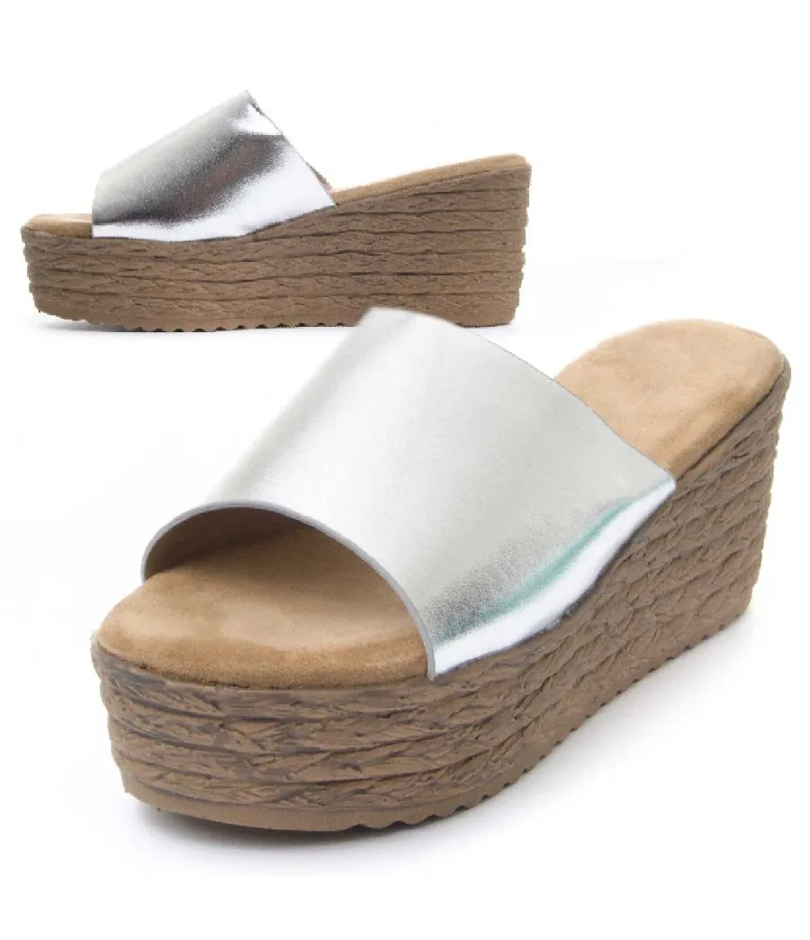 Sandalia Cómoda Para Mujer.  Montevita  Wedsun4  83255 Plateado