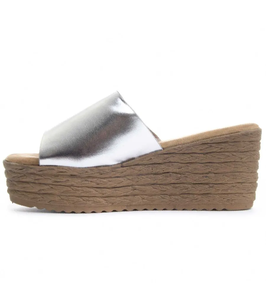 Sandalia Cómoda Para Mujer.  Montevita  Wedsun4  83255 Plateado