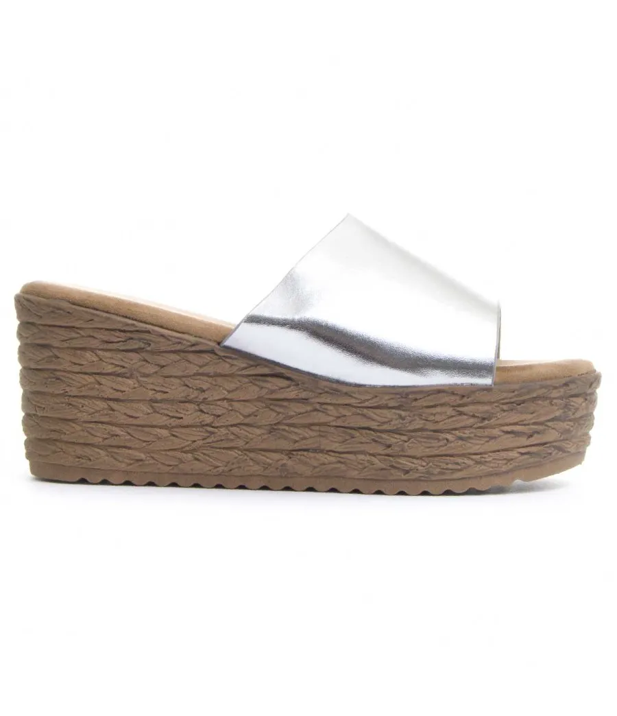 Sandalia Cómoda Para Mujer.  Montevita  Wedsun4  83255 Plateado