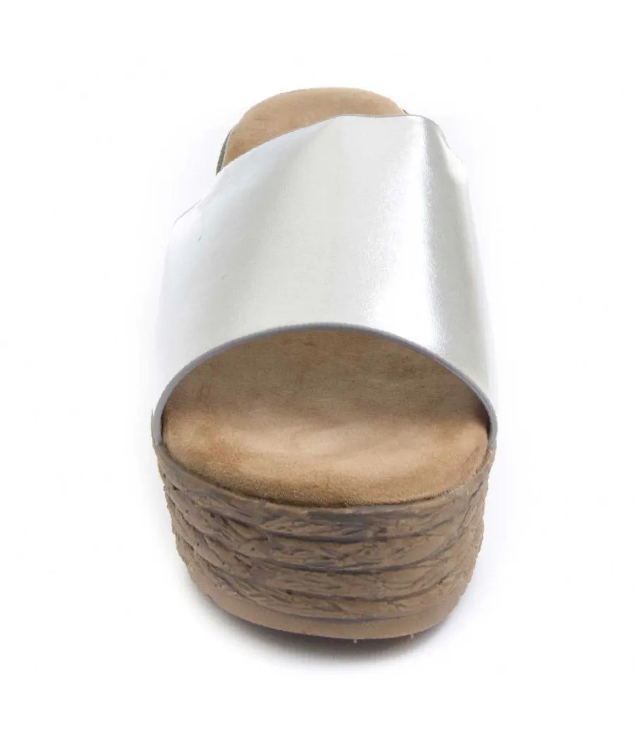 Sandalia Cómoda Para Mujer.  Montevita  Wedsun4  83255 Plateado