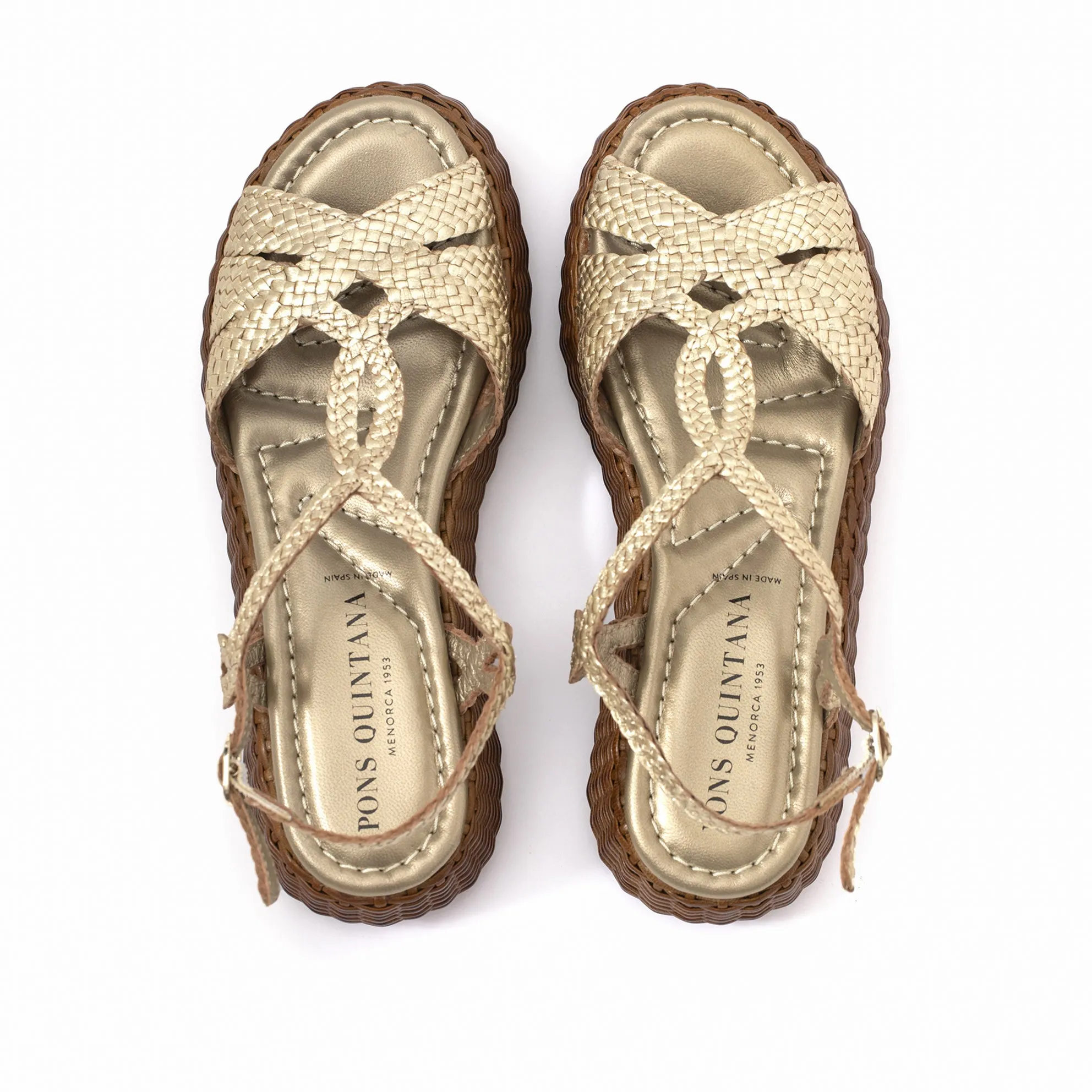 SANDALIA PLATAFORMA MAUI METAL PLATINO