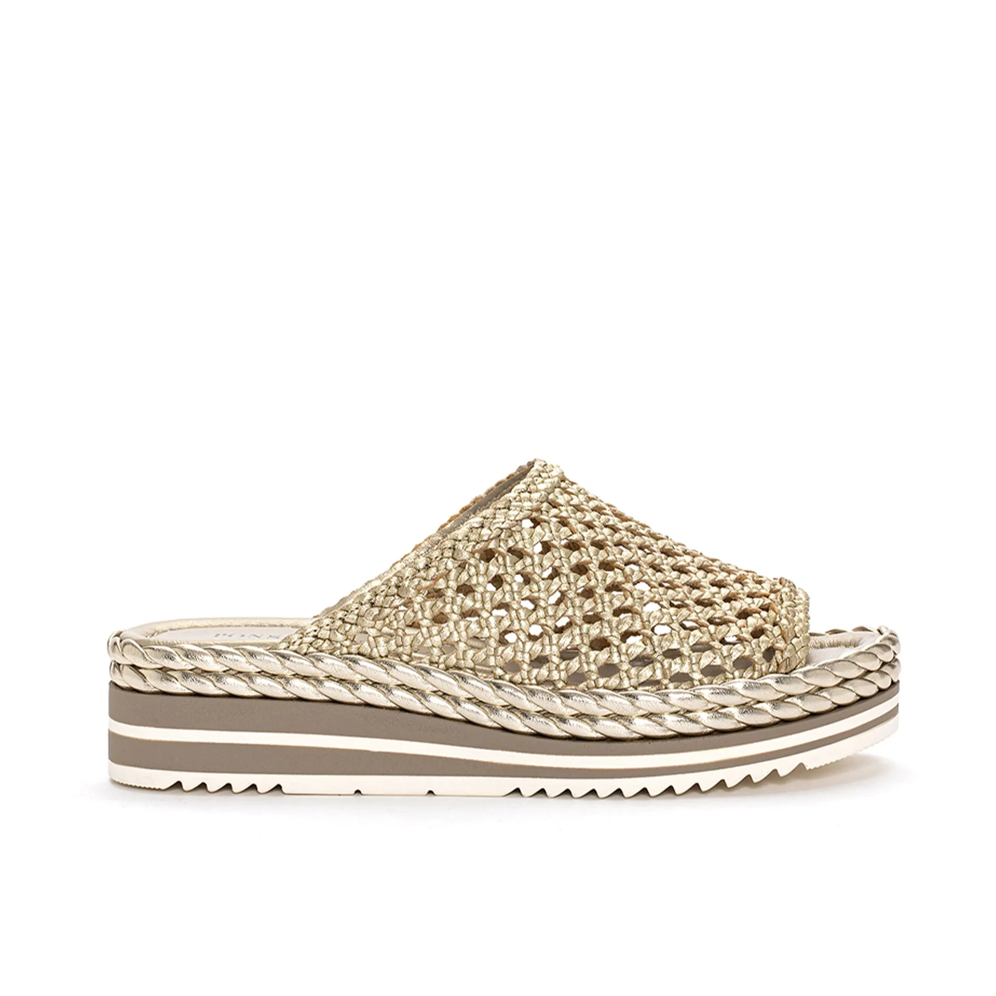 SANDALIA PLATAFORMA MILAN METAL PLATINO