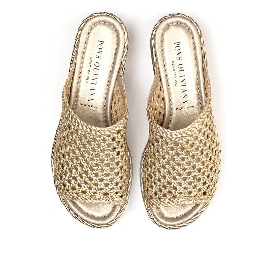 SANDALIA PLATAFORMA MILAN METAL PLATINO