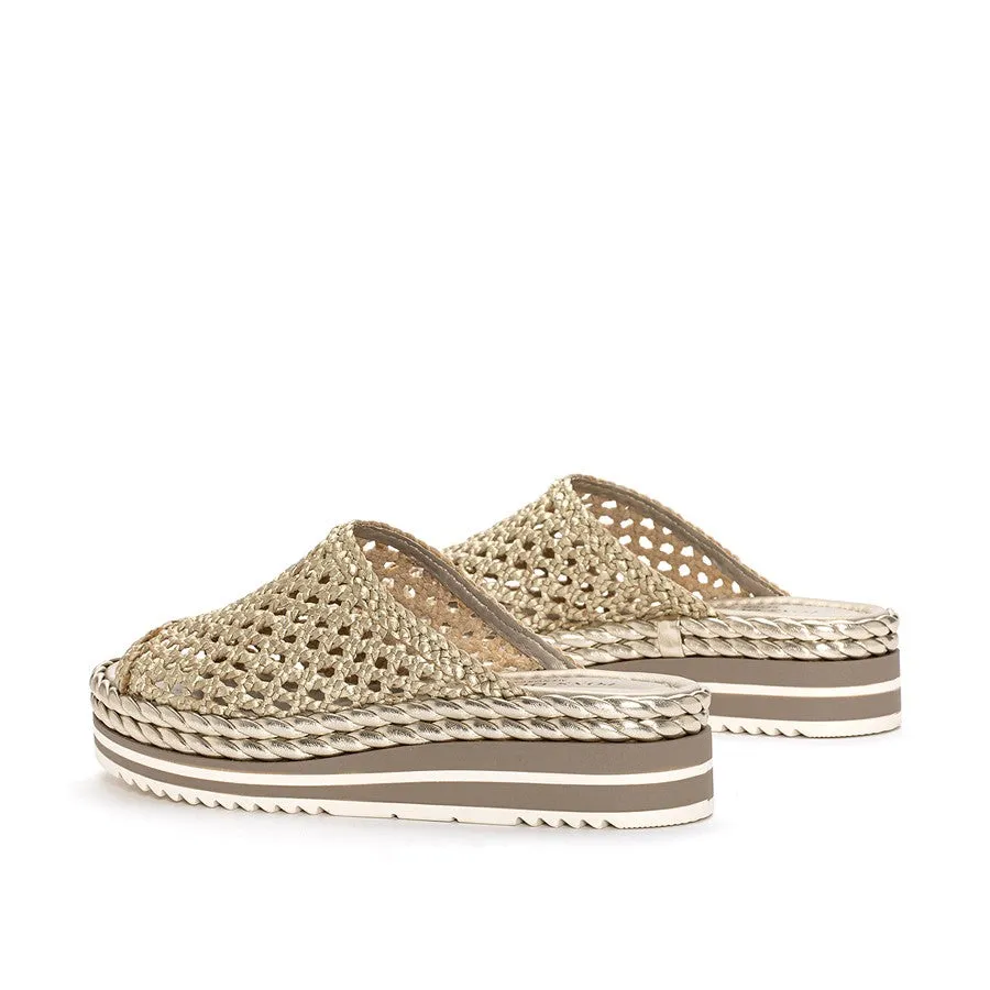 SANDALIA PLATAFORMA MILAN METAL PLATINO
