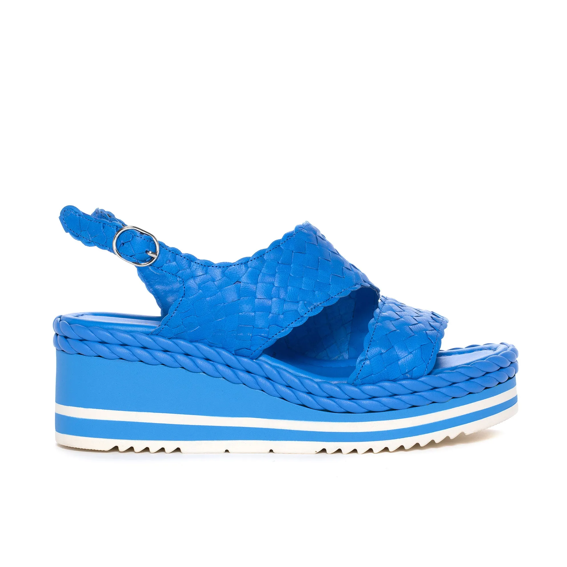 SANDALIA PLATAFORMA PADOVA WET COBALT