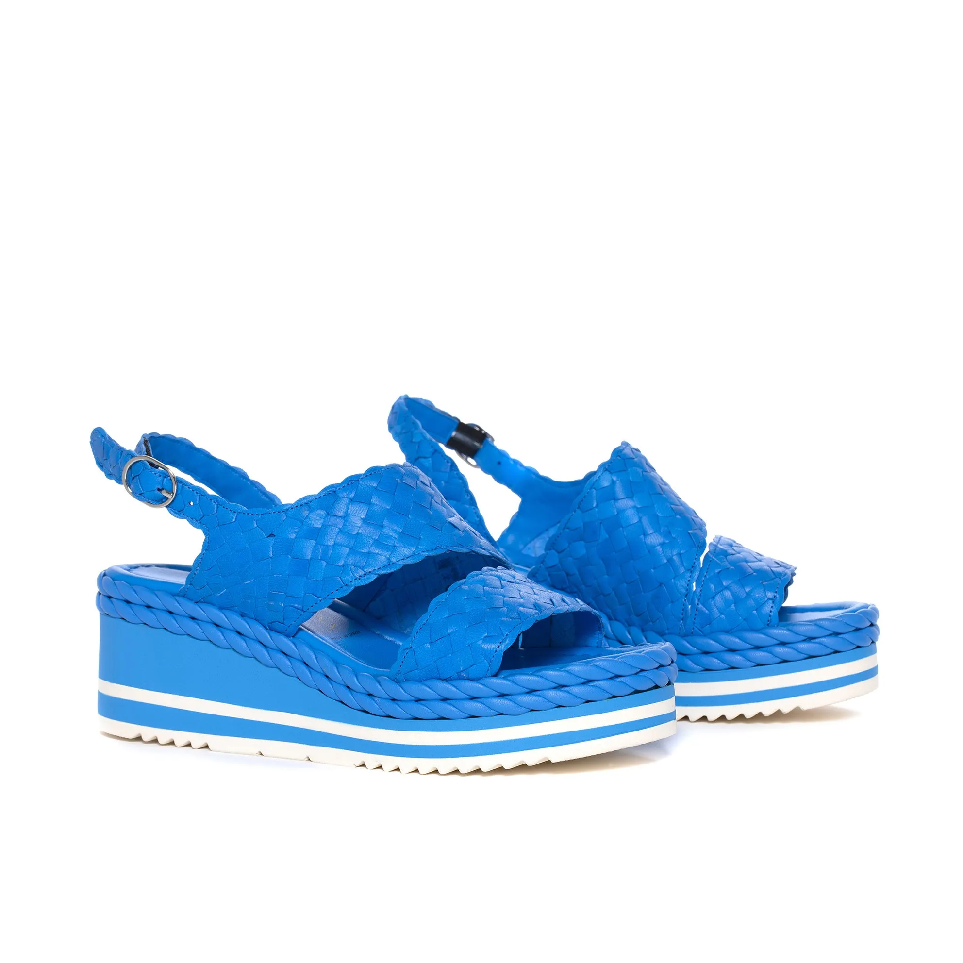 SANDALIA PLATAFORMA PADOVA WET COBALT