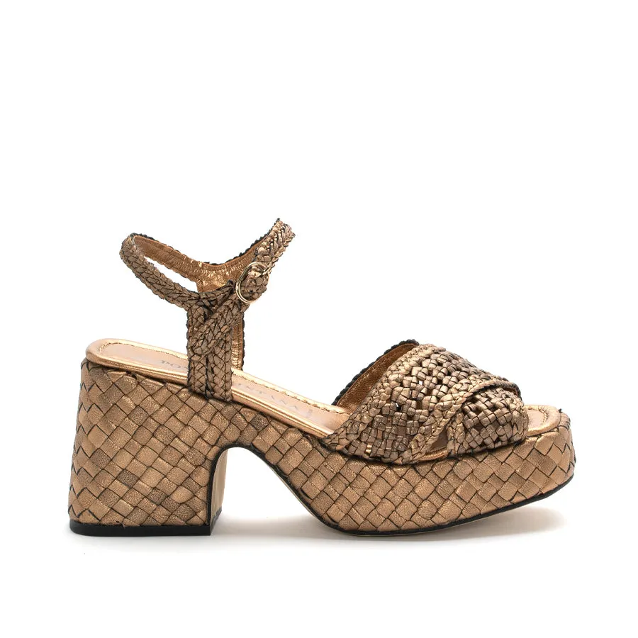 SANDALIA TACON GUINEA METAL OASSI Y COBRE