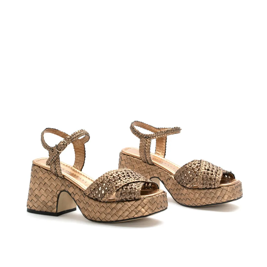 SANDALIA TACON GUINEA METAL OASSI Y COBRE