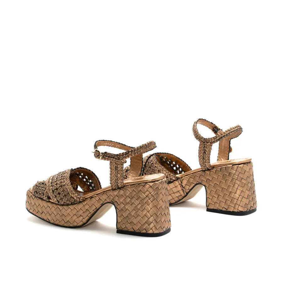 SANDALIA TACON GUINEA METAL OASSI Y COBRE