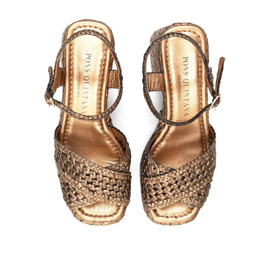 SANDALIA TACON GUINEA METAL OASSI Y COBRE