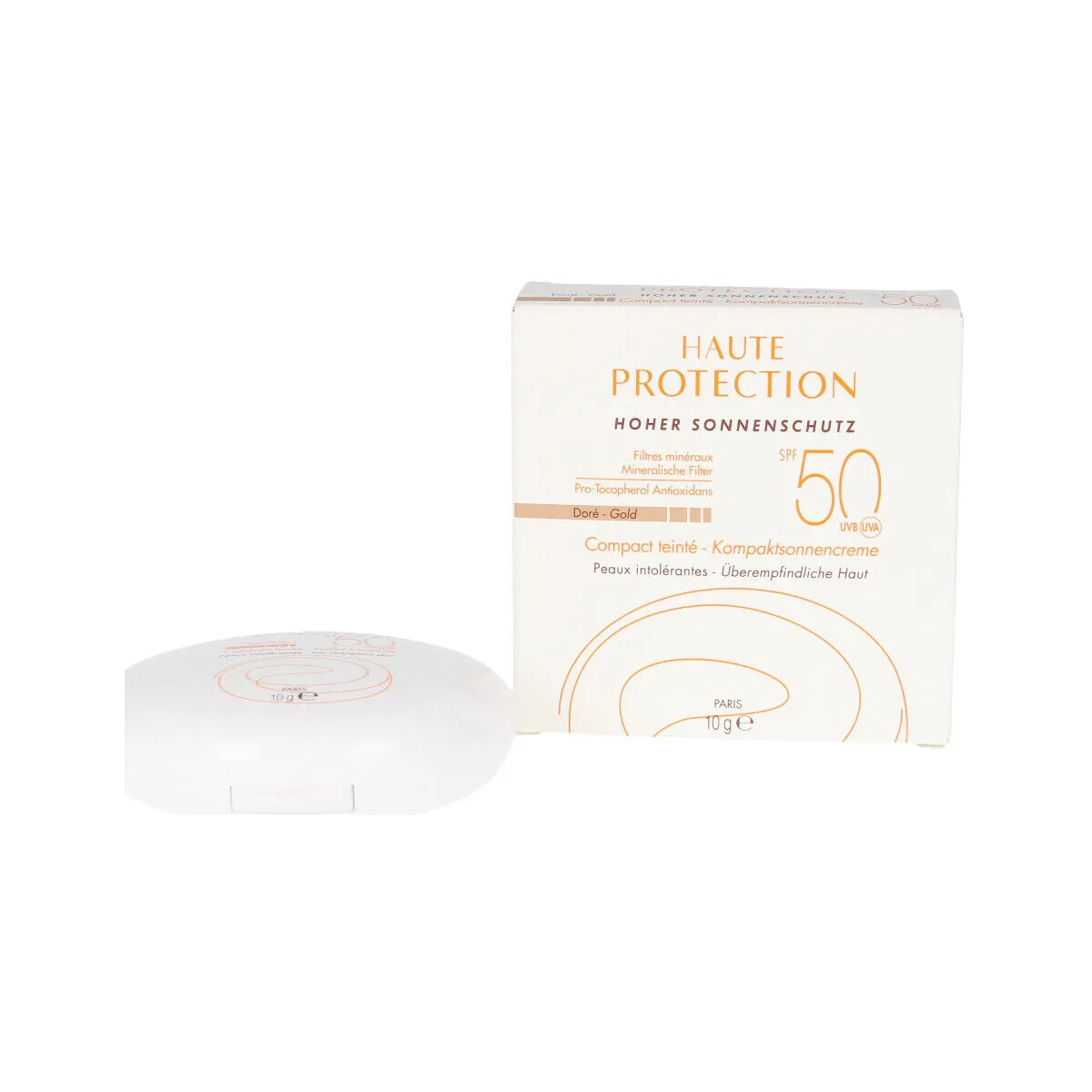 Solaire Haute Protection Compact Teinté Spf50 doré
